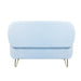 Blue Storage Ottoman Bench for End of Bed Gold Legs, Modern Grey Faux Fur Entryway Bench Upholstered Padded with Storage for Living Room Bedroom - DTYStore