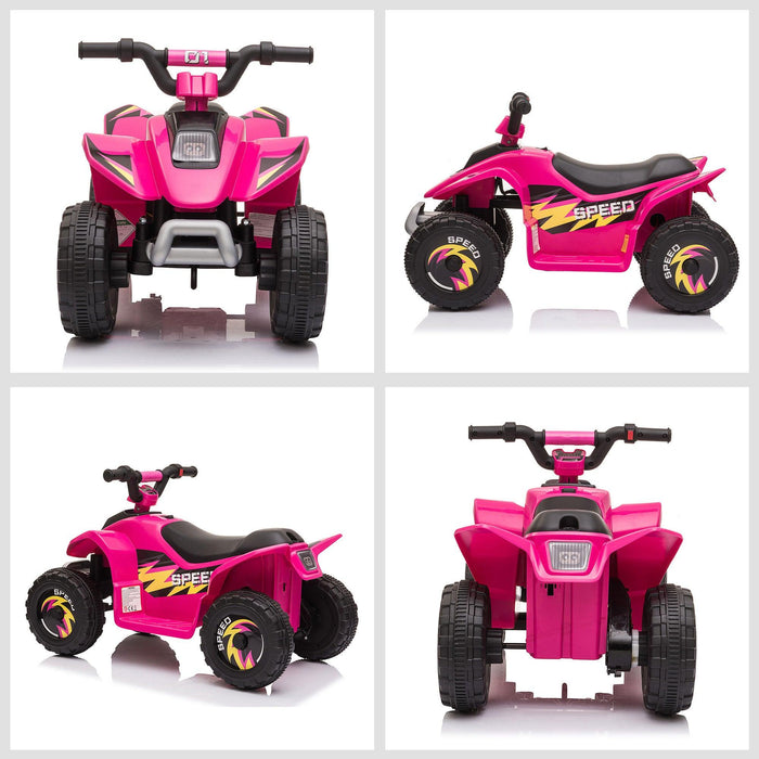 6V Kids ATV 4-Wheeler Ride on Car, Electric Motorized Quad Battery Powered Vehicle with Forward/Reverse Switch for 18-36 Months Old Toddlers, Pink - DTYStore