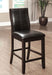 Transitional Dining Room Counter Height Chairs Set of 2pc High Chairs only Brown Cherry Unique Curved Back Espresso Leatherette Padded Seat - DTYStore