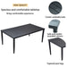 7-Piece Outdoor Patio Aluminum Furniture, Modern Dining Set, including 4 Dining Chairs & 2 Swivel Rockers Sunbrella Fabric Cushioned and Rectangle Dining Table with Umbrella Hole, Ember Black - DTYStore