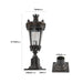 Vintage Crown Outdoor Post Lantern, Waterproof Decorative Table Lamp with Clear Glass Shade and Antique Metal Base for Garden, Patio, Porch, Pathway Lighting (One piece&No bulb)