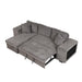104.5" Modern L-Shape 3 Seat Reversible Sectional Couch, Pull Out Sleeper Sofa with Storage Chaise and 2 Stools for Living Room Furniture Set,Knox Charcoal - DTYStore