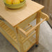 Kitchen Island & Kitchen Cart, Mobile Kitchen Island with Two Lockable Wheels, Rubber Wood Top, Simple Design & Natural Color Give More Imagination of Party Scene. - DTYStore