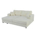 86.5" Oversized Loveseat Chaise Lounge Sectional Sofa Bed Corduroy Sleeper Sofa with Two USB Ports , Two Cup Holders and Two Throw Pillows for Living Room and Bedroom, Beige - DTYStore