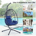 Egg Chair with Stand Indoor Outdoor Swing Chair Patio Wicker Hanging Egg Chair Hanging Basket Chair Hammock Chair with Stand for Bedroom Living Room Balcony - DTYStore