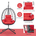 Egg Chair with Stand Indoor Outdoor Swing Chair Patio Wicker Hanging Egg Chair Hanging Basket Chair Hammock Chair with Stand for Bedroom Living Room Balcony - DTYStore