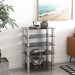 5-Tier Tempered Glass Side Table Stainless Steel Frame End Table for Living Room, Bedroom, Black - DTYStore