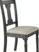 Wallace Tan Linen & Weathered Gray Finish Side Chair (Set of 2) - DTYStore