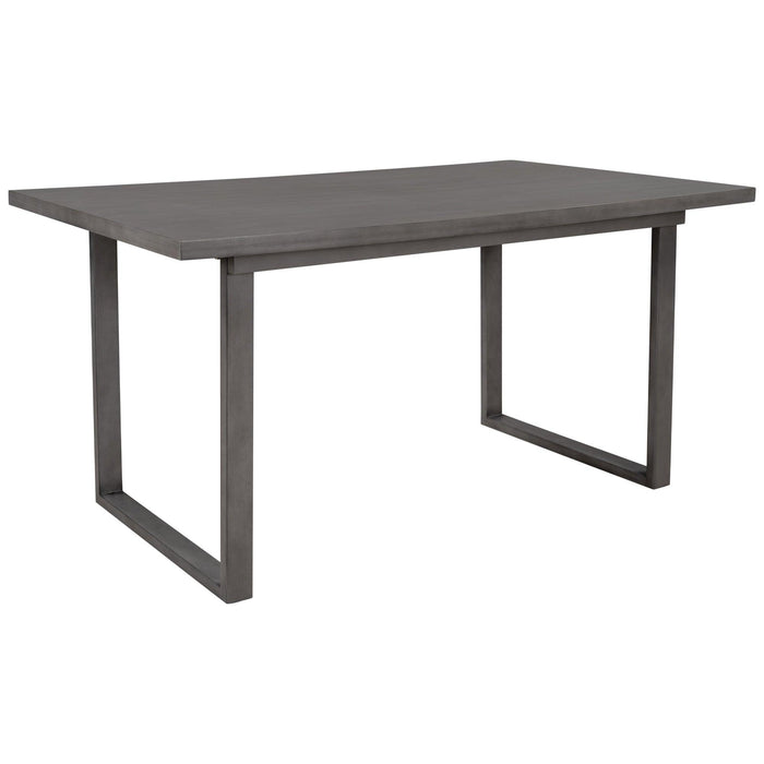 6-Pieces Family Furniture, Solid Wood Dining Room Set with Rectangular Table & 4 Chairs with Bench(Gray) - DTYStore