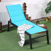 Outdoor Chaise Lounge with Wheels, Five Position Recliner for Sunbathing, Suntanning, Steel Frame, Breathable Fabric for Beach, Yard, Patio, Blue - DTYStore