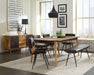 Espresso and Black Tufted Cushion Side Bench - DTYStore