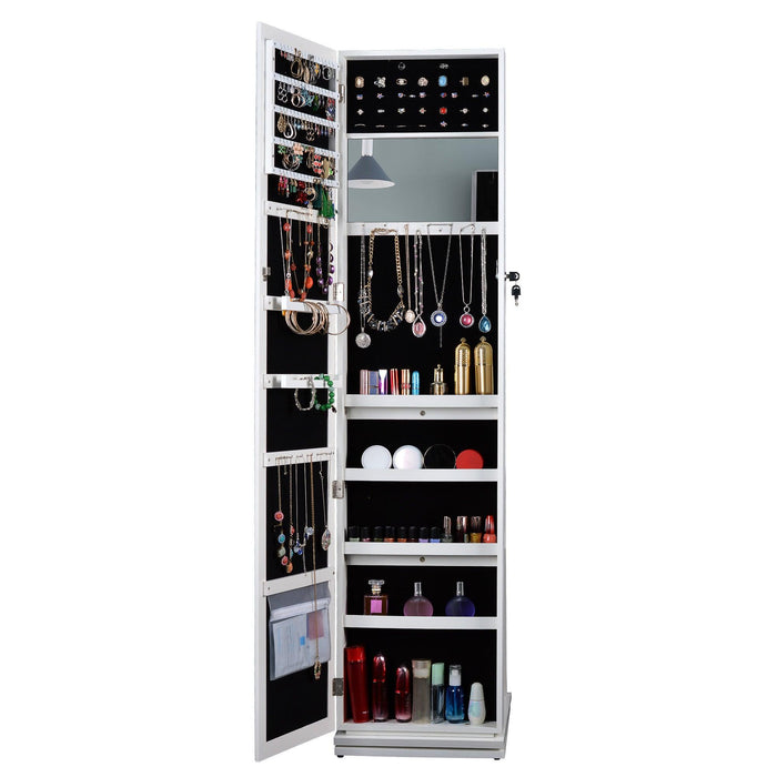 Full Length Mirror 360Â° Swivel Jewelry Cabinet - DTYStore