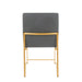 High Back Fuji Contemporary Dining Chair in Gold and Grey Faux Leather by LumiSource - Set of 2 - DTYStore