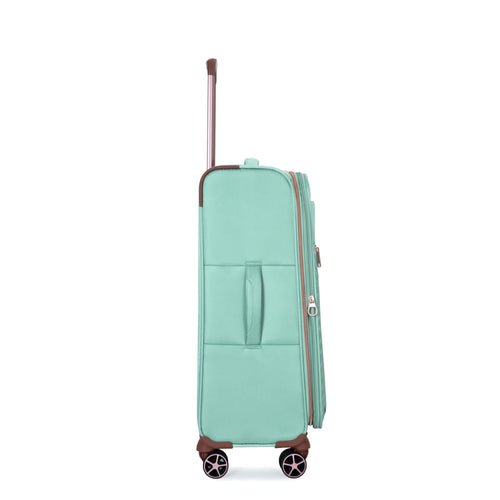 Softshell Suitcase Spinner Wheels Terylene Luggage Set Green 4-Piece Lightweight Durable - Image 7