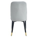 Modern dining chairs are equipped with light gray PU artificial leather backrest cushions and black metal legs, suitable for restaurants,kitchens,and bedrooms.Set of 4pieces (light gray+PU)W1151118943 - DTYStore