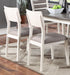 Beautiful Unique Set of 2 Side Chairs White And Grey Kitchen Dining Room Furniture Ladder back Design Chairs Cushion Upholstered - DTYStore