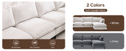 Modular Sectional Sofa, L Shaped Couch Set for Living Room, 4-Seater Comfy Cloud Couches with Movable Ottoman Beige - DTYStore