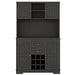 Coffee Bar Cabinet Kitchen Cabinet with Storage, Farmhouse Wine Cabinet with Drawers shelves and cabinets, Buffet Cabinet Wine & Glass Racks for Dining Room, Kitchen, Black - DTYStore