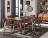 Rustic Brown and Gunmetal Finish Wooden Counter Height Chairs 2pc Set Industrial Design Dining Furniture - DTYStore