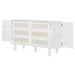 Full Murphy Bed with Hidden Storage & Modern Woven Design,White - DTYStore