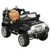 Kids Ride-on Car, Off-Road Truck with MP3 Connection, Working Horn, Steering Wheel, and Remote Control, 12V Motor, Black - DTYStore