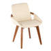 Cosmo Mid-Century Chair in Walnut and Cream Faux Leather by LumiSource - DTYStore