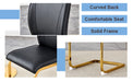 Luxury Simple Arch Chair - Set of 8 BLACK PU Material High Resilience Dining Chair with Arched Metal Gold Leg.Packed In Two Boxes. - DTYStore