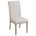 Beige and Pine Upholstered Parsons Dining Chair (Set of 2) - DTYStore