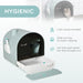 Cat Litter Box with Lid, Covered Litter Box for Indoor Cats with Tray, Scoop, Filter, 17" x 17" x 18.5", Green - DTYStore