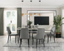 Sleek Design Gray Velvet Side Chairs Set of 2 Modern Dining Furniture Black Metal Legs - DTYStore