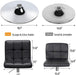 Bar Stools Set of 2, PU Leather Adjustable Swivel Barstools, Armless Adjustable Kitchen Counter Height Bar Stools, Thickened Seat Cushion Square Island Chairs with Back, Black