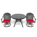 3-Piece All-Weather Cast Aluminum Dining Set, Include 2 Swivel Chairs and 39.37' Round Table With Black Frame - DTYStore