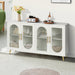 Wood TV Stand with Storage Cabinet & Adjustable Shelves, Media Console for Living Room Bedroom - DTYStore