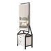 360Â° Swivel Jewelry Armoire & Makeup Mirror Cabinet With 2 Bottom Drawer, Rotates Freely, Spacious Storage Area, Hand-Painted & Artisan White Finish - DTYStore