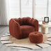 Soft Bean Bag Chair with High Resilient Foam(Chips)for living room and bedroom,Comfortable Square Lazy Sofa with Footstool, Cover for Adults to Gaming, Reading, and Watching TV - DTYStore