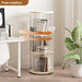 360Â° Rotating Bookshelf, Small Corner Bookcase, 3 & 4 Tier Floor Standing Organizer - DTYStore