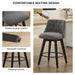 007-25' Swivel Bar Stools Set of 2-Modern Counter Height Stools with Linen Upholstery&Button Tufted Back, Solid Wood Frame Barstools for Kitchen Island, Breakfast Bar or Home Pub, Dark Grey - DTYStore