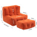 Fluffy bean bag chair, comfortable bean bag for adults and children, super soft lazy sofa chair with memory foam and ottoman, indoor modern focus bean bag chair for living room, bedroom, apartment - DTYStore
