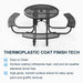 Round Outdoor Steel Picnic Table 46' with umbrella pole,Black - DTYStore