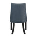 Blue Textured Fabric Upholstered Side Chairs Set of 2, Dark Walnut Finish Wooden Legs Modern Dining Kitchen Furniture - DTYStore