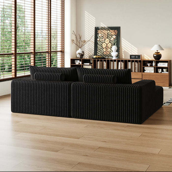102" Oversized Sectional Lounge Chaise,No Assembly Required,Cloud Plush Loveseat with Reclining Sofa Bed,Fluffy Modern Sleeper Chair for Indoor Living Room Bedroom