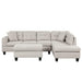 105" Modern Sectional Sofa with Storage Ottoman, L-Shape Couch with 2 Pillows and Cup Holder,Sectional Sofa with Reversible Chaise for Living Room,Light Gray - DTYStore