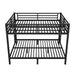 Metal Queen over Queen Bunk Bed for Teens and Adults,Space-Saving/Noise Reduced/No Box Spring Needed, Black - DTYStore