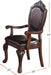 Gorgeous Formal Set of 2 Arm Chairs Brown Color Rubberwood Dining Room Furniture Faux Leather Upholstered Seat - DTYStore