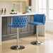 Furniture,Swivel Barstools Adjusatble Seat Height With Chrome Base, Modern PU Upholstered Bar Stools with the whole Back Tufted, for Home Pub and Kitchen Island,Blue, Set of 2 - DTYStore