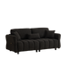 80''Premium chenille fabric sofa with 2 cushions and 1 lumbar pillow Armrest strap design,,upholstered 3-seater sofa for living rooms, bedrooms,apartments and offices Black - DTYStore