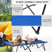 Outsunny 2 Person Folding Camping Cot for Adults, 50' Extra Wide Outdoor Portable Sleeping Cot with Carry Bag, Elevated Camping Bed, Beach Hiking, Blue - DTYStore