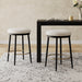 24.75'' Modern Counter Stools Set of 2,White Counter Stools with iron Frame,Sponge cushion,Footrest,suitable for Kitchen/Bedroom/Dining Room. - DTYStore