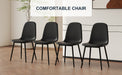 Modern Minimalist Black Dining Chair Set - Six Chairs per Box, Stable and Comfortable.Modern Mid-Century Style Upholstered Side Chairs,Spoon Shaped Chairs With Black Metal Legs. - DTYStore