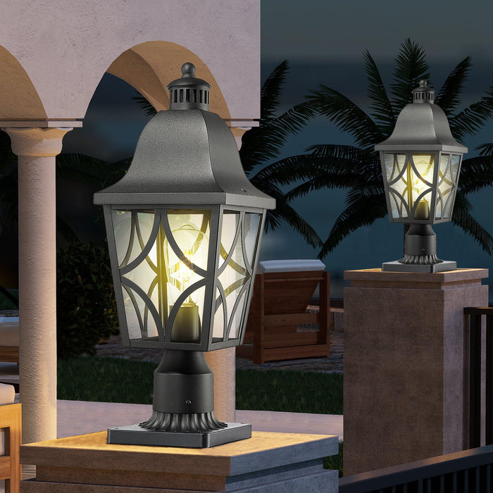 Outdoor Post Lights Lamp Post Light Fixture, Waterproof Aluminum Housing with Glass, Fence Post Deck Lighting for Garden, Patio, Pathway (2 pack) - DTYStore